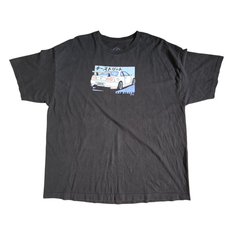 Key Street JDM Racing Kaiju Kuruma Japanese Black T-Shirt Size 2XL